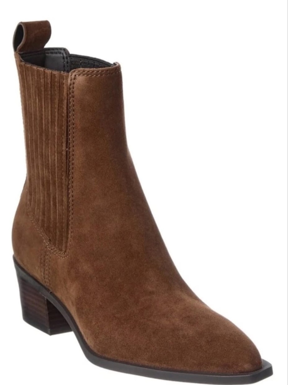 Stuart Weitzman Kai Brown Suede Chelsea Ankle Boot